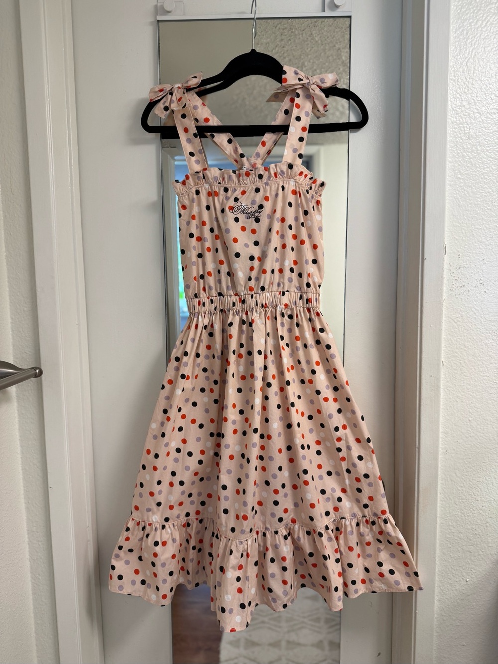 Philosophy Light Pink Polka Dot Tie-Shoulder Sundress